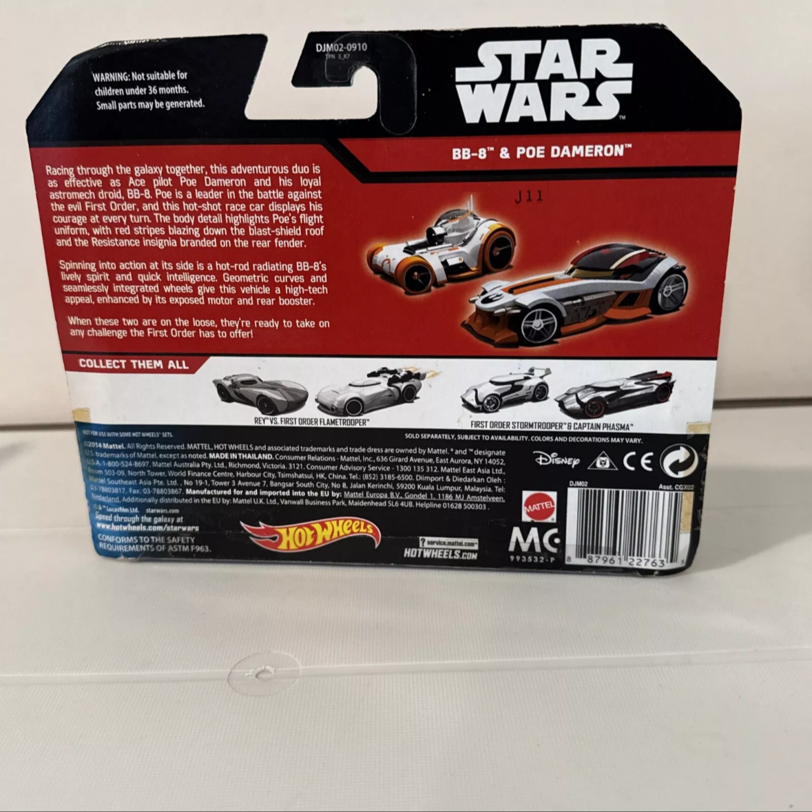2- Hot Wheels STAR WARS 2 PACK Darth Vader, Leia, BB-8, Poe Dameron NIB B10 SHIPS FREE