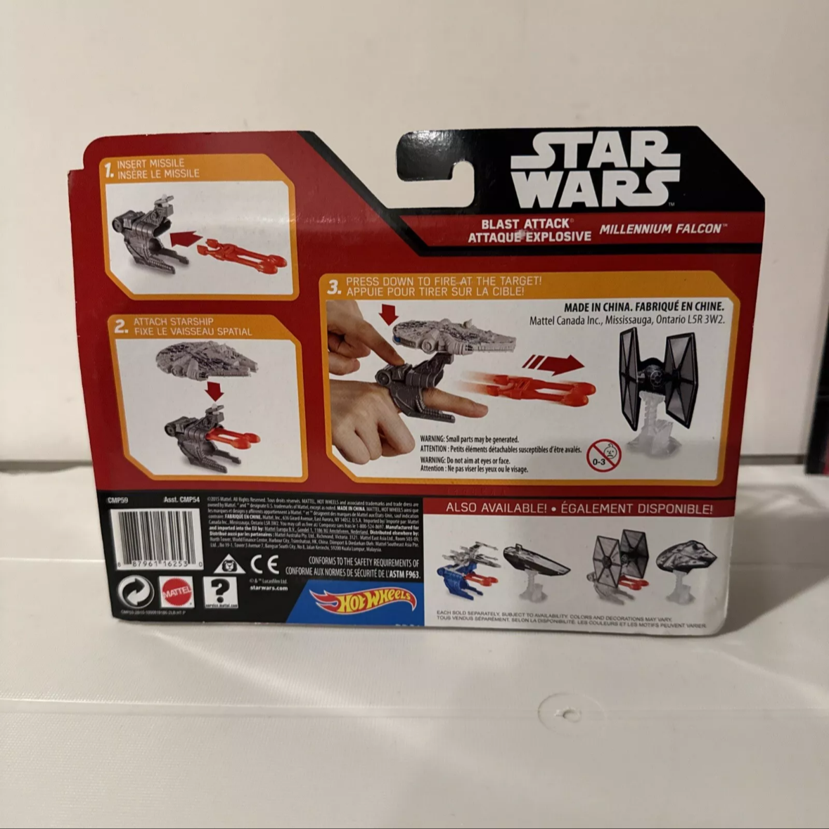 2-Star Wars Hot Wheels Blast Attack X-Wing Fighter & Millennium Falcon New B11 FREE SHIPPING