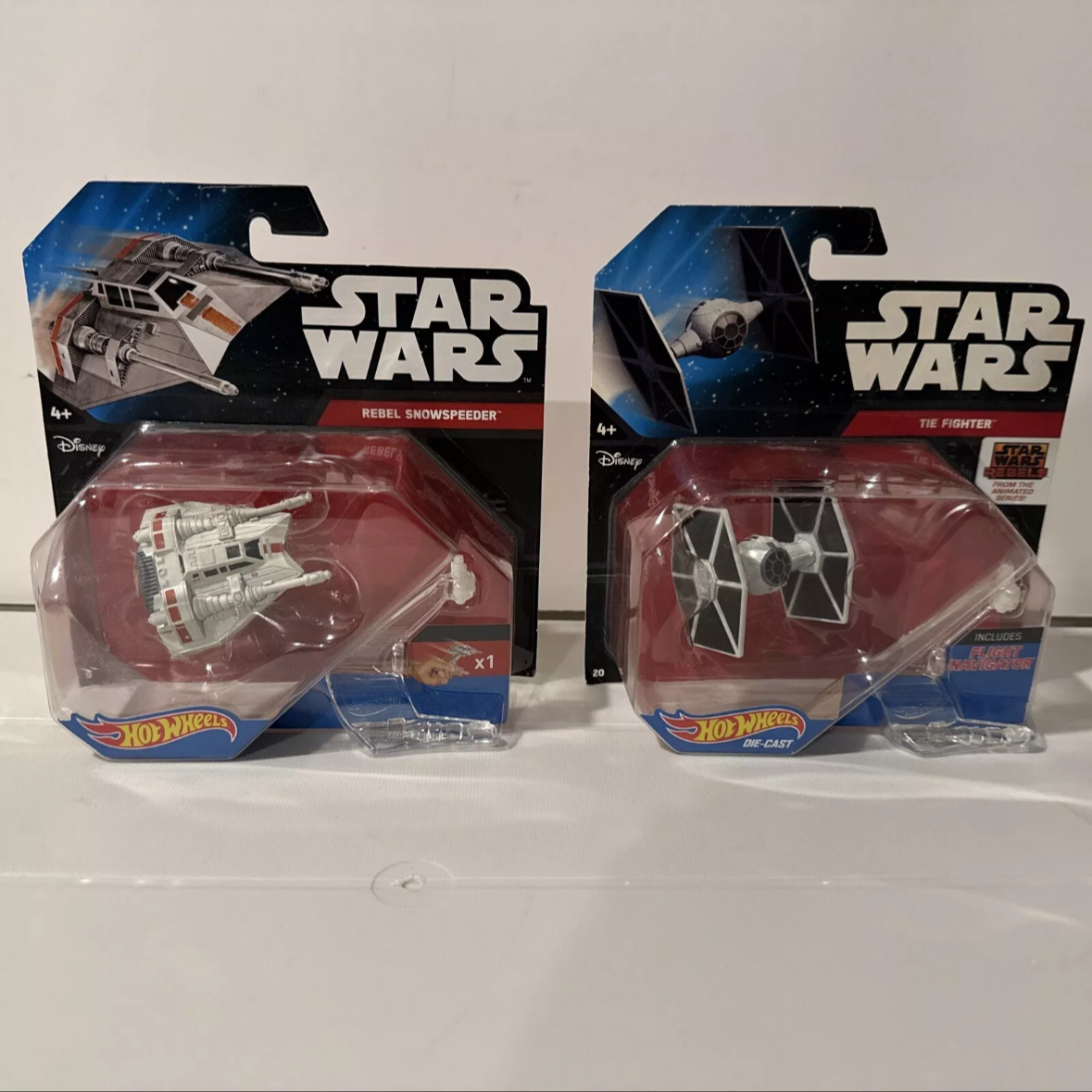 2-Star Wars Hot Wheels Tie Fighter & Rebel Snow Speeder New-B11 FREE SHIPPING