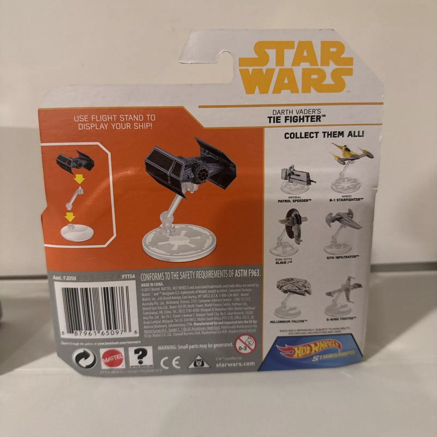 2-Hot Wheels Star Ships SITH INFILTRATOR & Tie Fighter w/ Flight Stand NIB B12 SHIPS FREE
