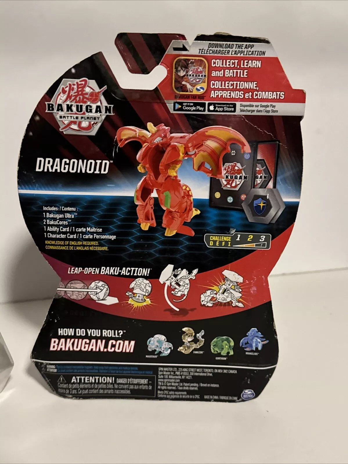 2-Bakugan Ultra, Dragonoid, 3" Collectible Action Figure Trading Card, NIB "RUFF BOX" SHIPS FREE