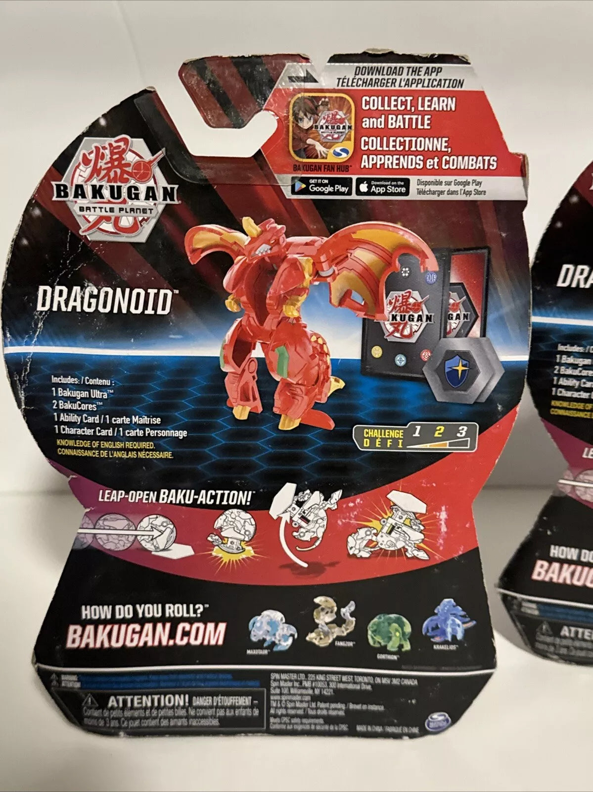 2-Bakugan Ultra, Dragonoid, 3" Collectible Action Figure Trading Card, NIB "RUFF BOX" SHIPS FREE