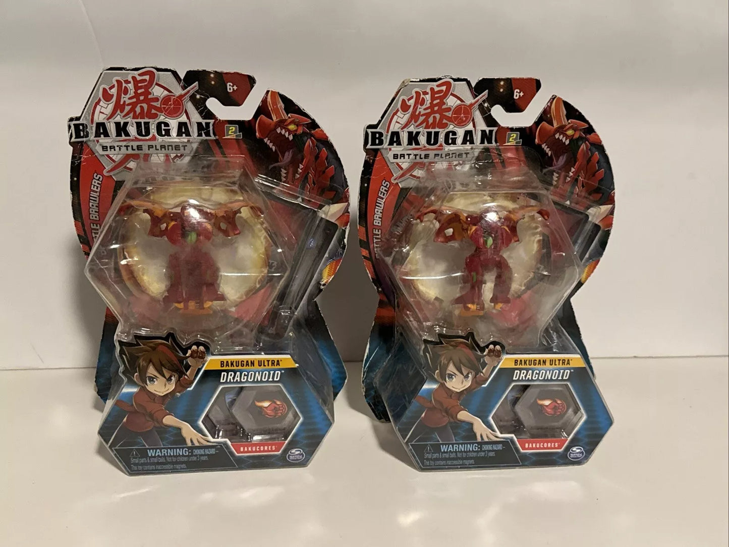 2-Bakugan Ultra, Dragonoid, 3" Collectible Action Figure Trading Card, NIB "RUFF BOX" SHIPS FREE