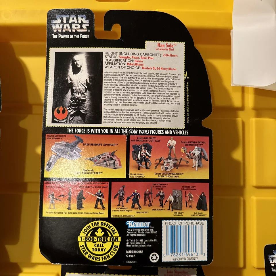 LOT OF 5 Star Wars Power of the Force- Leia, Han Solo, Yoda New/Not Mint S2 SHIPS FAST AND FREE