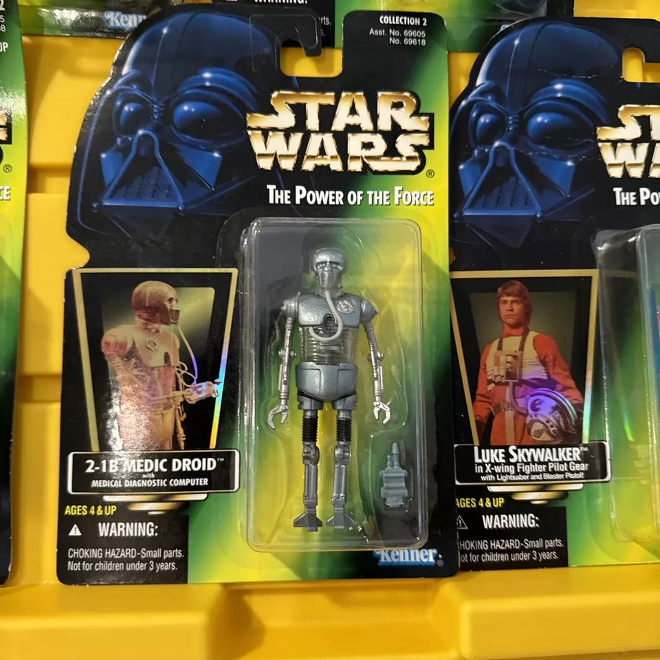 LOT OF 5 Star Wars Power of the Force- Luke Sky Walker, Han Solo, New/Not Mint S3 SHIP FREE