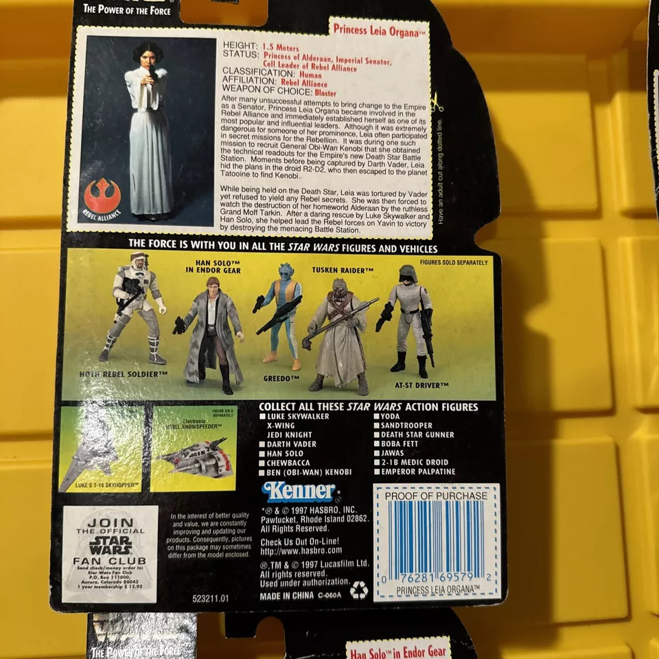 LOT OF 5 Star Wars Power of the Force- Leia, , R5-D4, Han Solo, Yoda New/Not Mint S1-FHIPS FREE