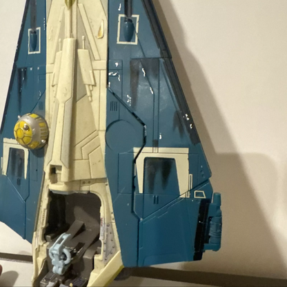 Plo Koon Star Wars Fighter Ship Starfighter Blue Coloring 2001-2002 Hasbro FREE SHIPPING