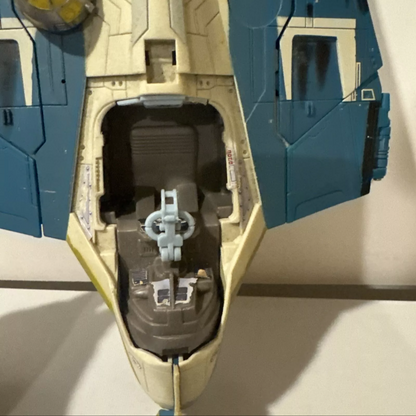 Plo Koon Star Wars Fighter Ship Starfighter Blue Coloring 2001-2002 Hasbro FREE SHIPPING