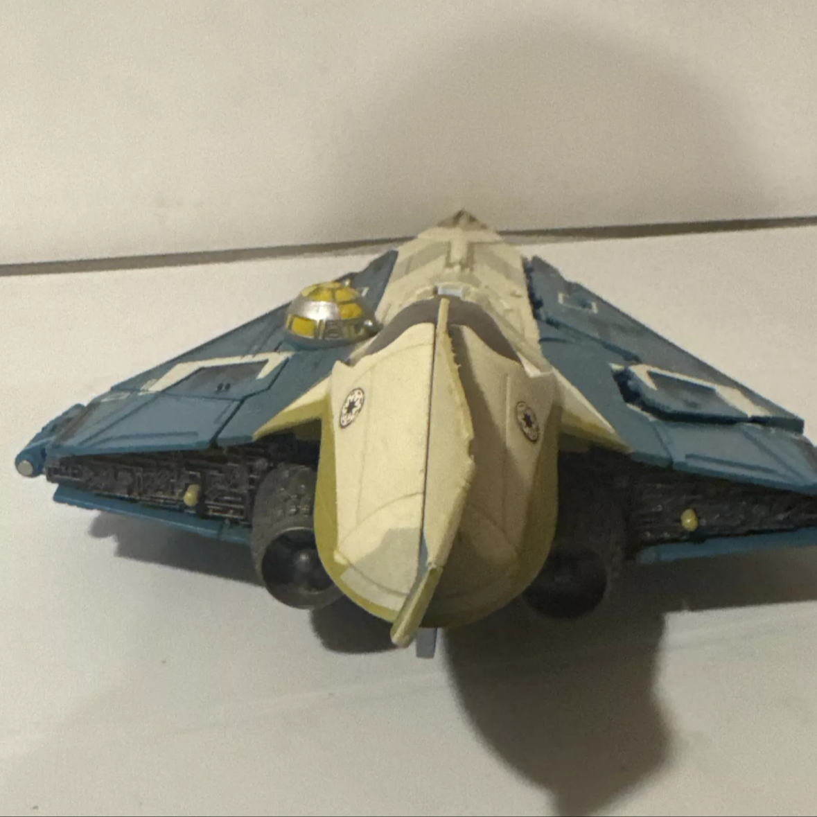 Plo Koon Star Wars Fighter Ship Starfighter Blue Coloring 2001-2002 Hasbro FREE SHIPPING