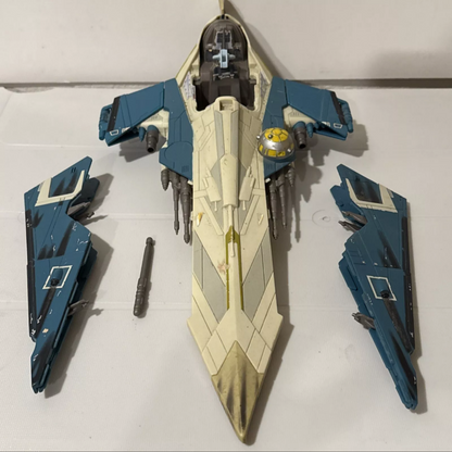 Plo Koon Star Wars Fighter Ship Starfighter Blue Coloring 2001-2002 Hasbro FREE SHIPPING