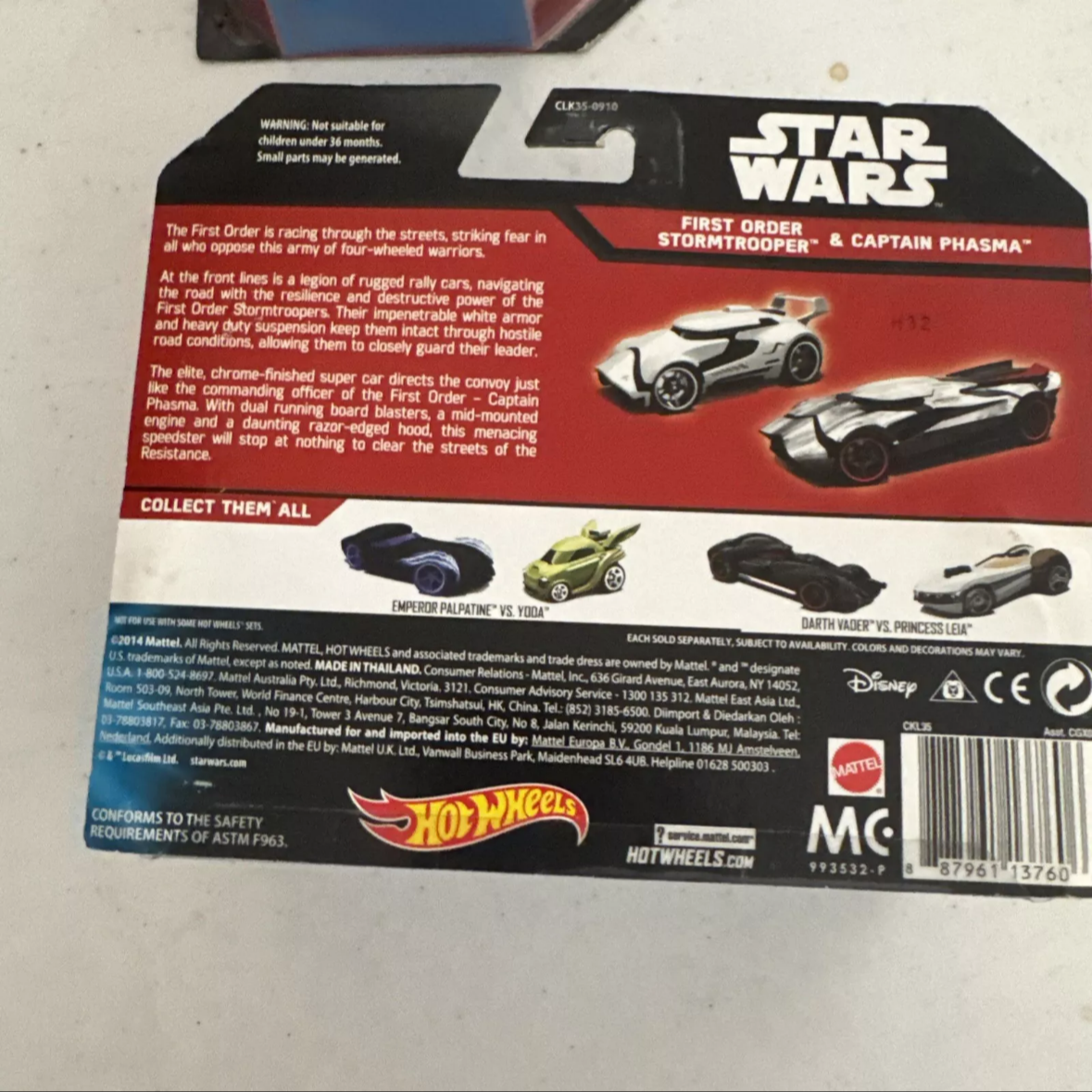 Star Wars Hot Wheels Storm Trooper vs. Captain Phasma Character Toy 2-Pack B10 FREE SHIPPING
