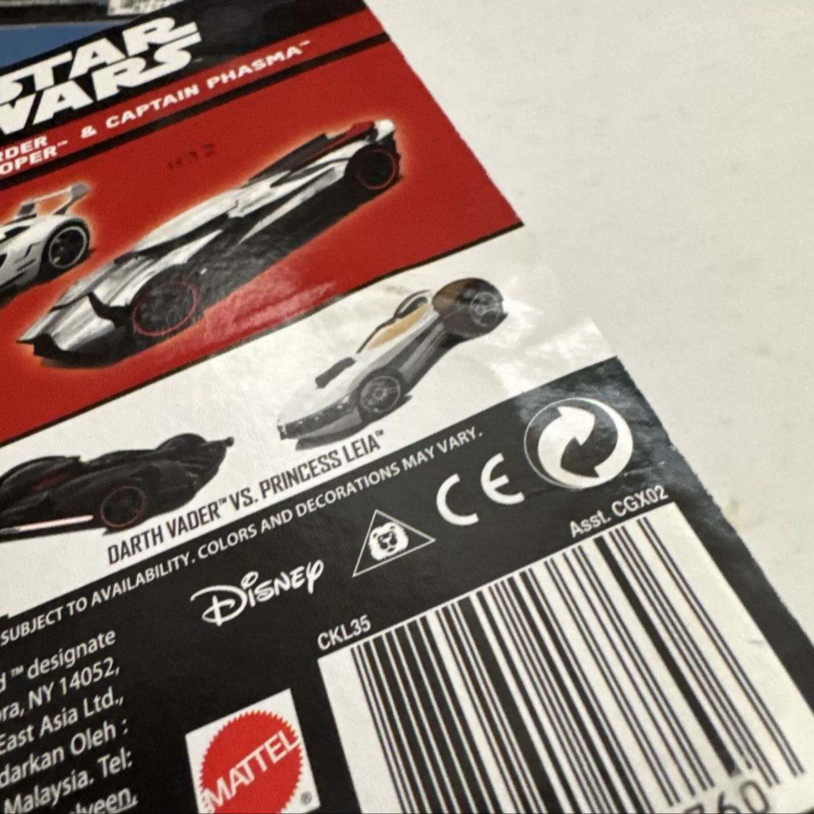 Star Wars Hot Wheels Storm Trooper vs. Captain Phasma Character Toy 2-Pack B10 FREE SHIPPING