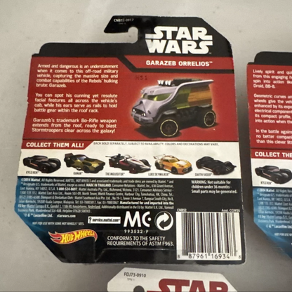 Lot Of 8 Hot Wheels Star Wars Character Car BB-8, Jabba, BB-9E, Rey, Ships Free