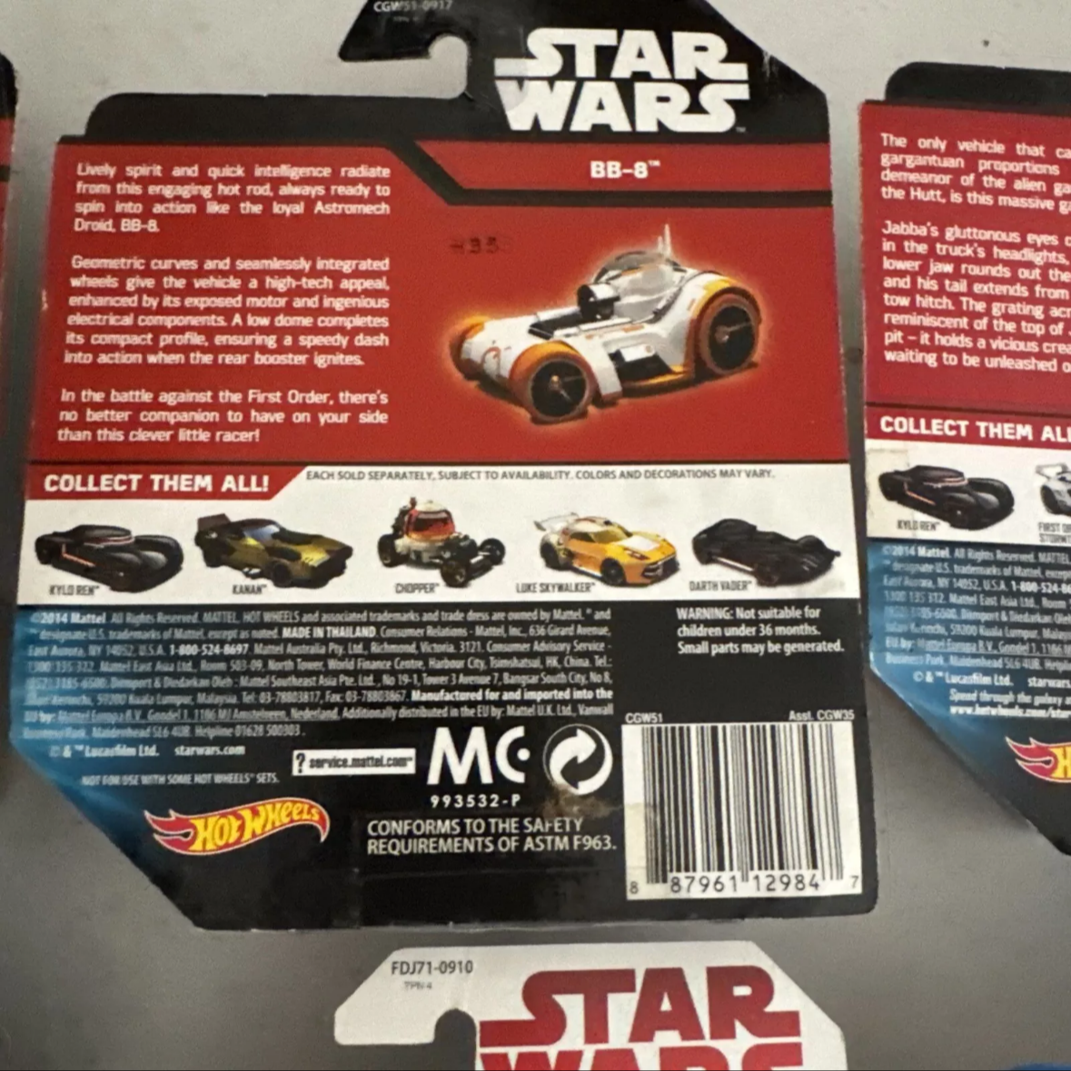 Lot Of 8 Hot Wheels Star Wars Character Car BB-8, Jabba, BB-9E, Rey, Ships Free