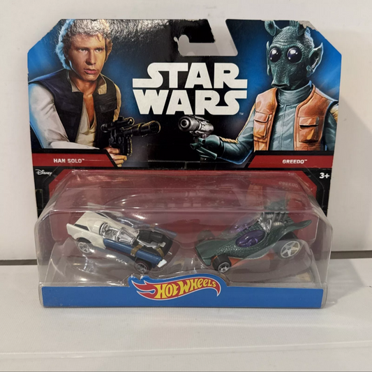 Star Wars Hot Wheels 2-Pack Han Solo And Greedo Disney NIB Not Mint B10 FREE SHIPPING