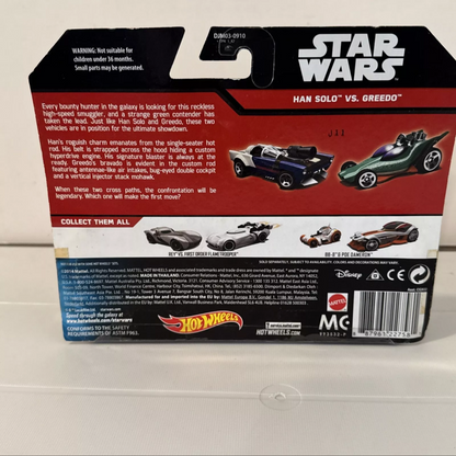 Star Wars Hot Wheels 2-Pack Han Solo And Greedo Disney NIB Not Mint B10 FREE SHIPPING