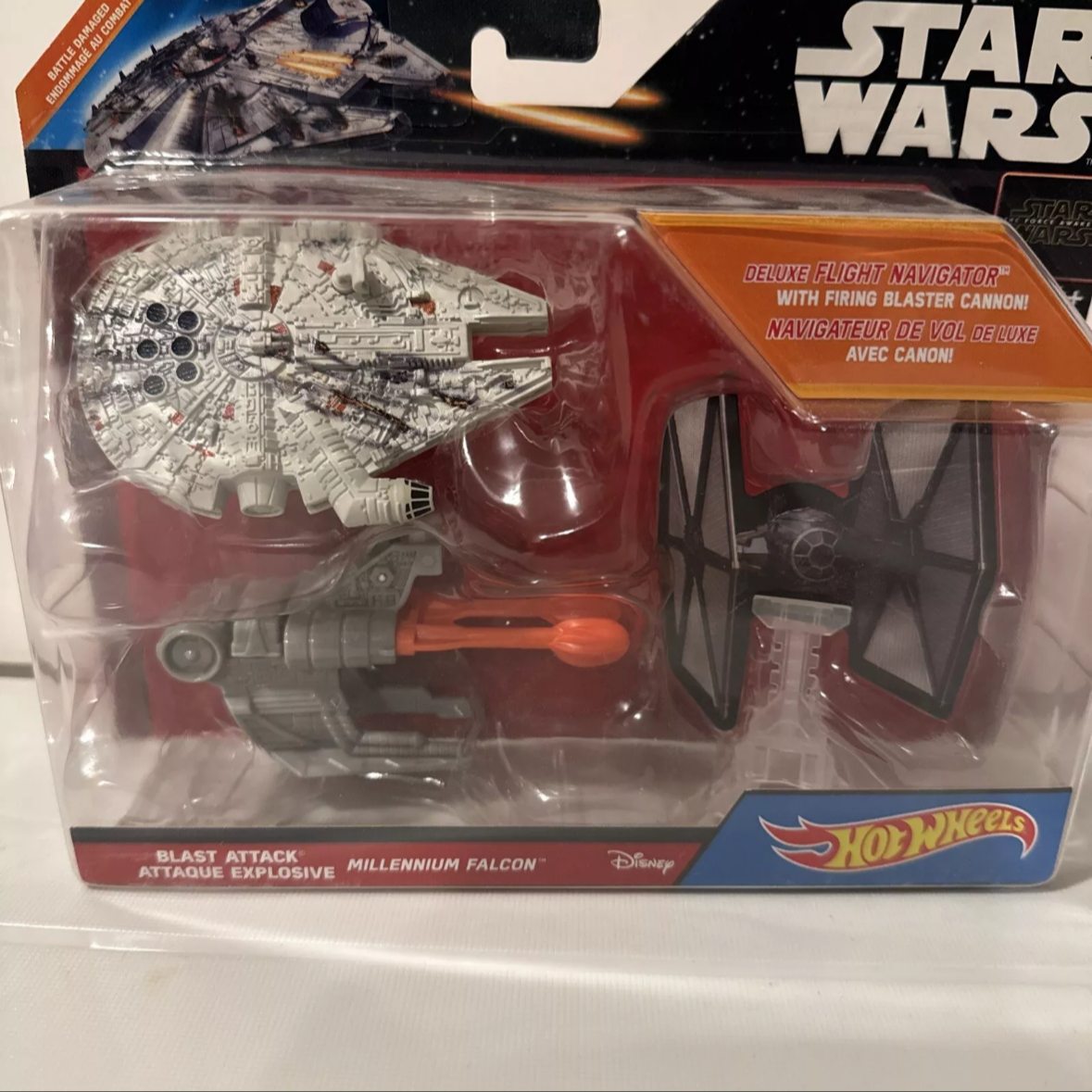 2-Star Wars Hot Wheels Blast Attack X-Wing Fighter & Millennium Falcon New B11 FREE SHIPPING
