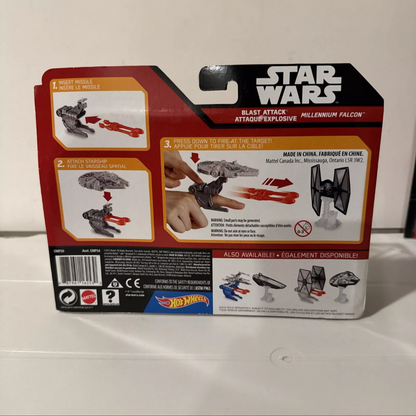 2-Star Wars Hot Wheels Blast Attack X-Wing Fighter & Millennium Falcon New B11 FREE SHIPPING