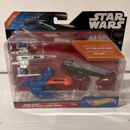 2-Star Wars Hot Wheels Blast Attack X-Wing Fighter & Millennium Falcon New B11 FREE SHIPPING