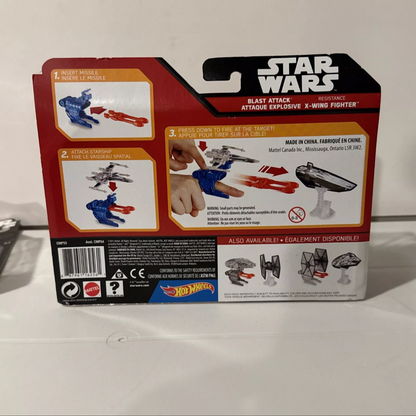 2-Star Wars Hot Wheels Blast Attack X-Wing Fighter & Millennium Falcon New B11 FREE SHIPPING