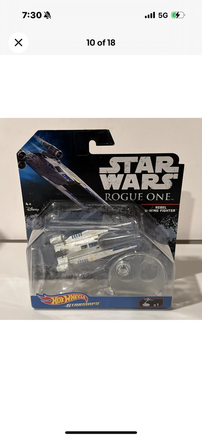 2-Star Wars Hot Wheels Rebel U-Wing Fighter &  Vulture Droid New-ships Fast B11-9261
