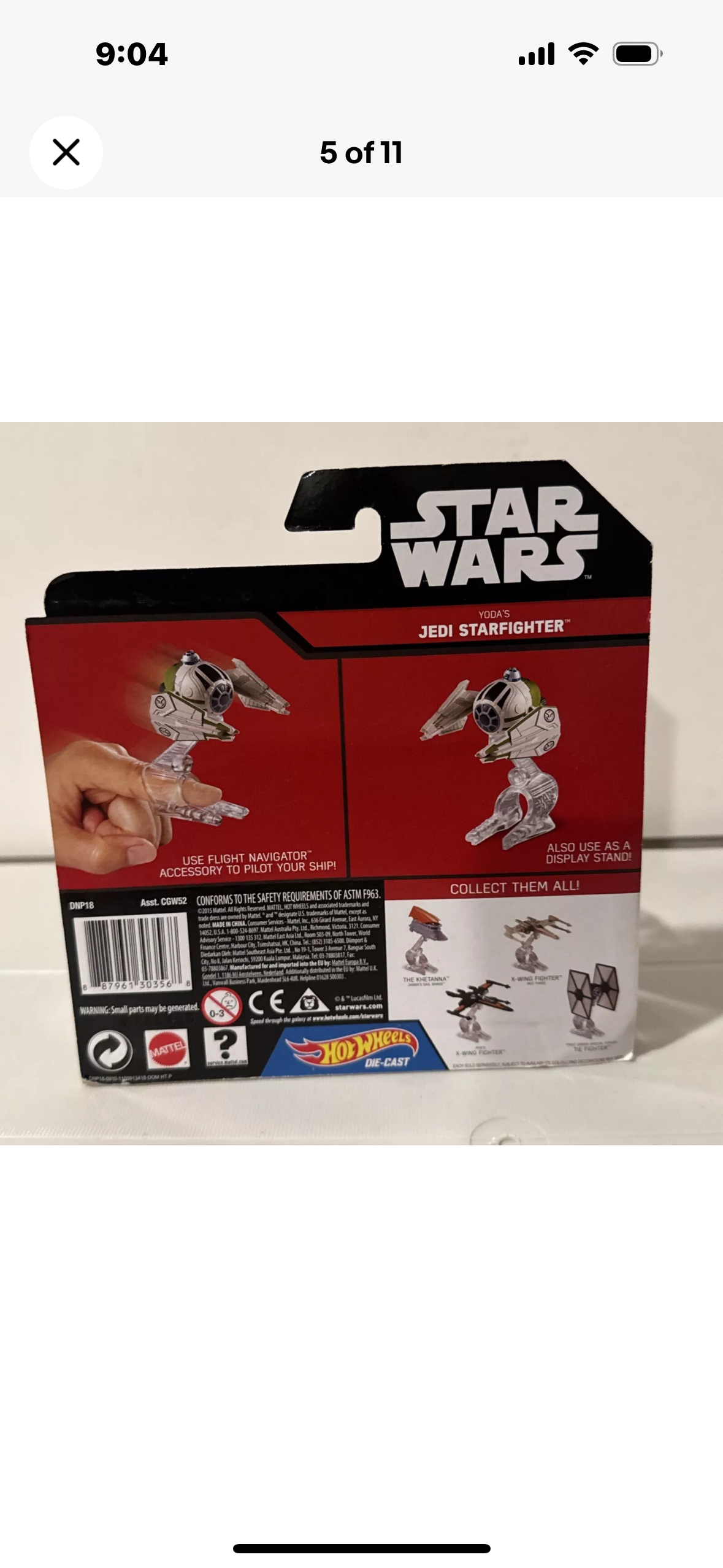Mattel Hot Wheels Star Wars Die-Cast Yoda's Jedi Starfighter Starships New B11-2482