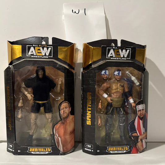 AEW Unrivaled Collection Series 6” Action Figures Santana & Jake Hager DMG BOX SHIPS FREE