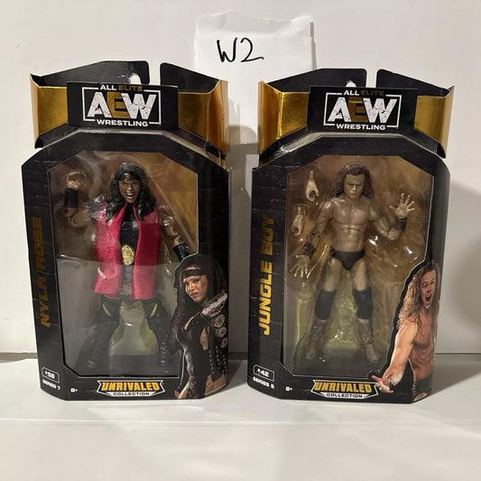 AEW Unrivaled Collection Series 6” Action Figures Nyla Rose & Jungle Boy DMG BOX SHIPS FREE