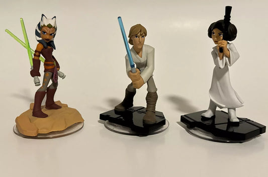 3 Pc Disney Infinity 3.0 Luke SkyWalker, Princess Leia, Ashoka 3” -Ships Fast FREE