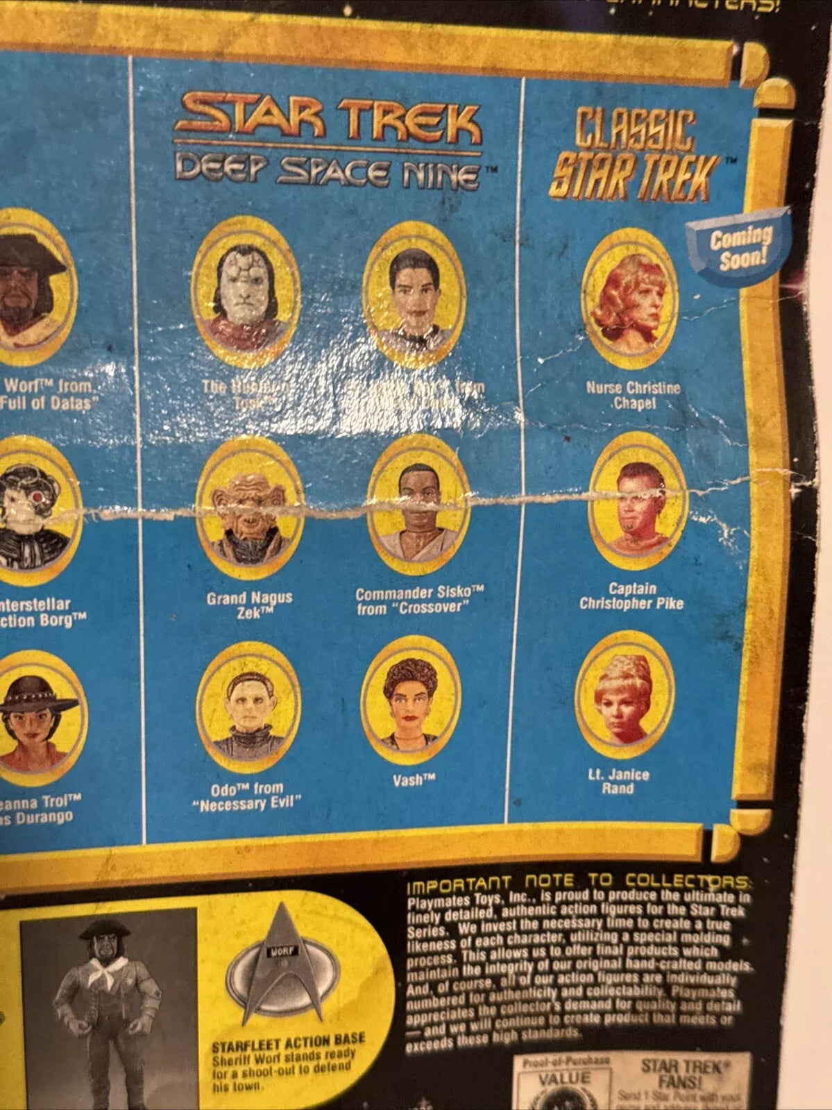 Star Trek The Next Generation, Sheriff Worf, 1995 Playmates Action Figure NEW ON "RUFF CARD" SHIPS FREE