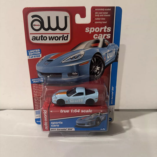 Auto world 2011 Chevy Corvette Z06 Blue NIB SHIPS FREE B12