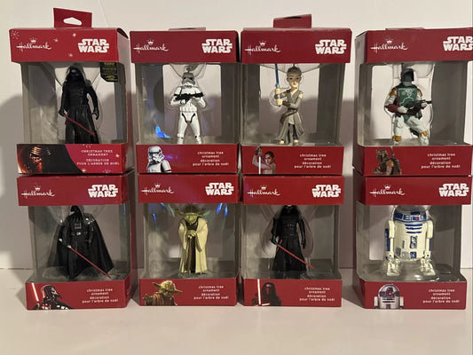 Lot Of 8 Disney Hallmark Star Wars Christmas Ornaments Darth Vader, Storm Troop FAST FREE SHIPPING