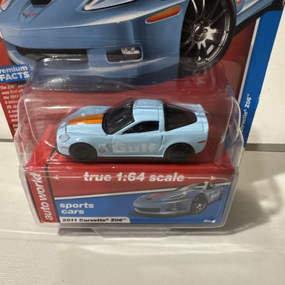 Auto world 2011 Chevy Corvette Z06 Blue NIB SHIPS FREE B12