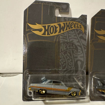 3-Hot Wheels Anniversary Series Plymouth Superbird , '63 Chevy, Datsun B12 SHIPS FREE
