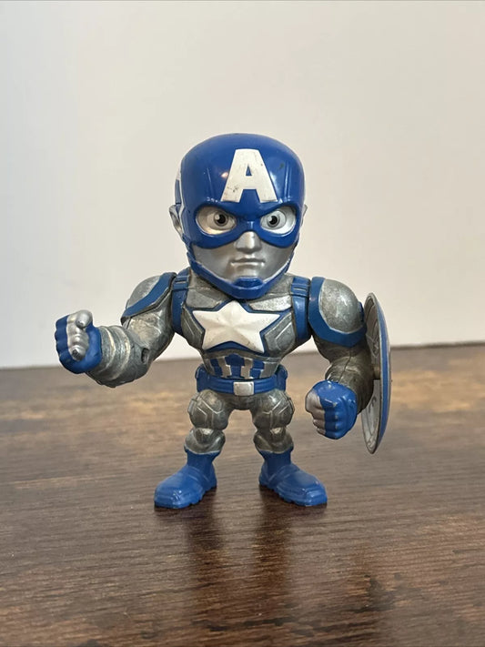 Metals Die Cast Marvel Captain America Silver Blue 2016 with Shield FREE SHIPPING