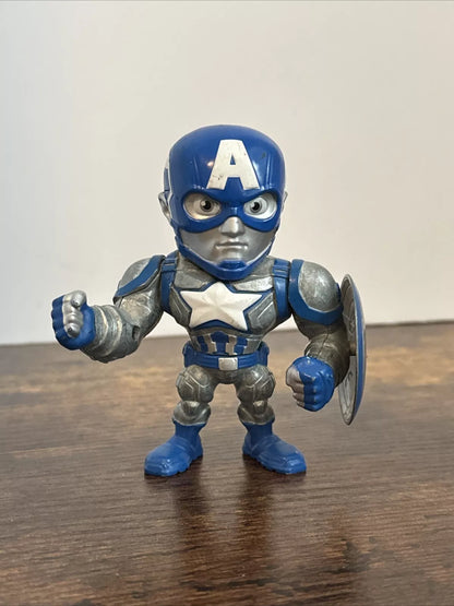 Metals Die Cast Marvel Captain America Silver Blue 2016 with Shield FREE SHIPPING