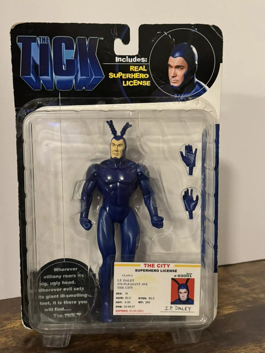 THE TICK with REAL SUPERHERO LICENSE Vintage Toy NIB-SHIPS FREE