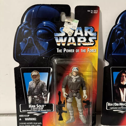 Star Wars Power of The Force (1995) Ben Obi-Wan Kenobi & Han Solo NIB 1995 SHIPS FREE