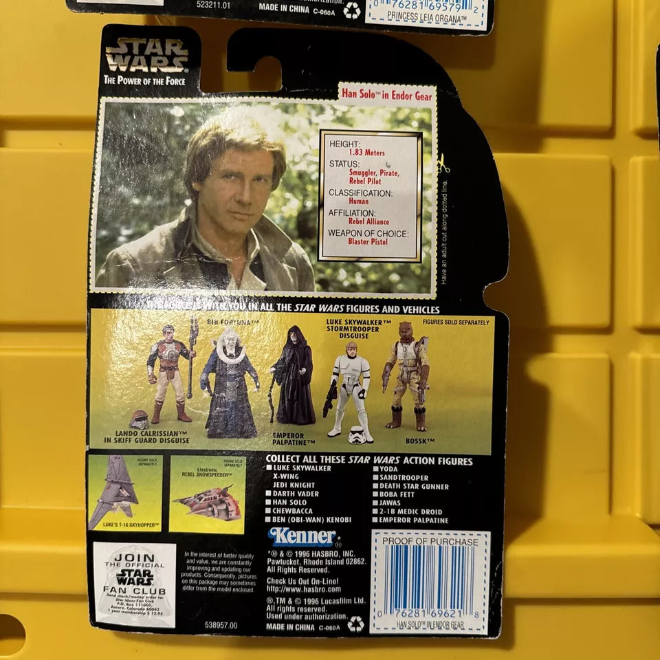 LOT OF 5 Star Wars Power of the Force- Leia, , R5-D4, Han Solo, Yoda New/Not Mint S1-FHIPS FREE