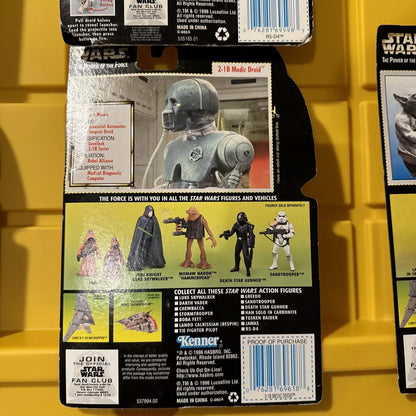 LOT OF 5 Star Wars Power of the Force- Leia, , R5-D4, Han Solo, Yoda New/Not Mint S1-FHIPS FREE