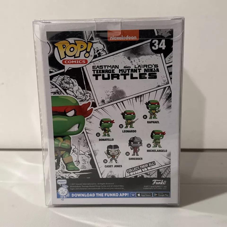 Funko Pop! PX Exclusive TMNT Michelangelo #34 - Black & White Chase B11 SHIPS FREE