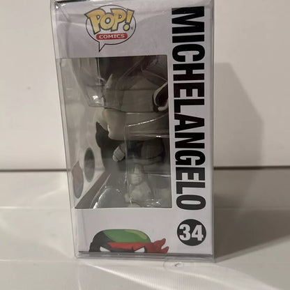 Funko Pop! PX Exclusive TMNT Michelangelo #34 - Black & White Chase B11 SHIPS FREE