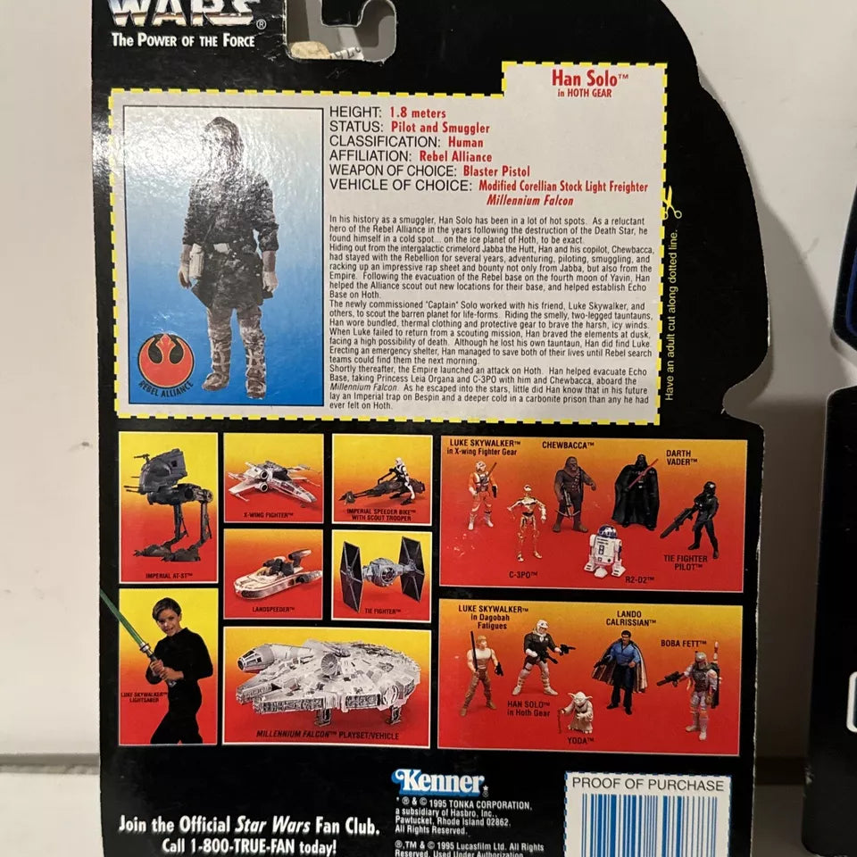 Star Wars Power of The Force (1995) Ben Obi-Wan Kenobi & Han Solo NIB 1995 SHIPS FREE