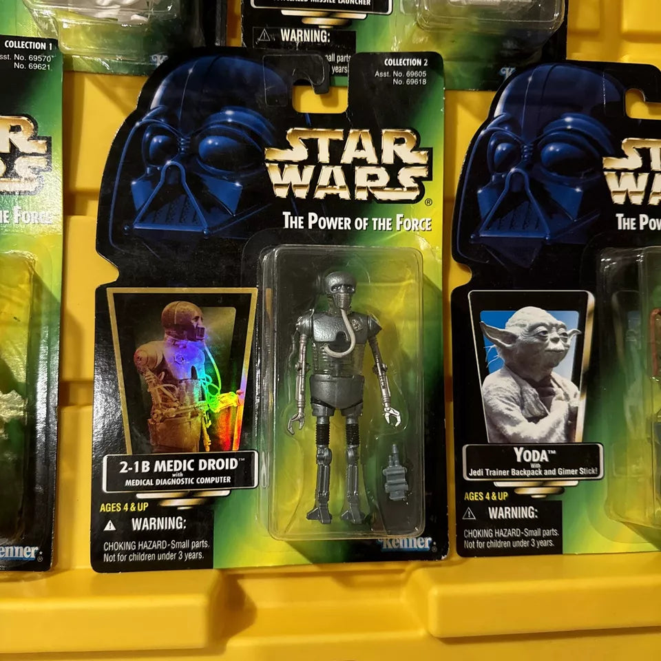 LOT OF 5 Star Wars Power of the Force- Leia, , R5-D4, Han Solo, Yoda New/Not Mint S1-FHIPS FREE