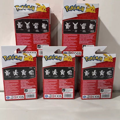 Lot Of 5 NIB Pokemon 25th Anniversary Silver PIKACHU,EEVEE,BULBASAUR,JIGGLYPUFF SHIPS FREE