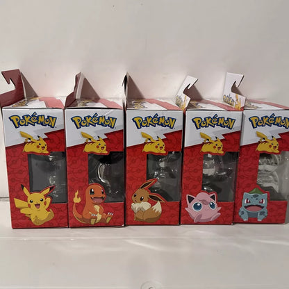 Lot Of 5 NIB Pokemon 25th Anniversary Silver PIKACHU,EEVEE,BULBASAUR,JIGGLYPUFF SHIPS FREE