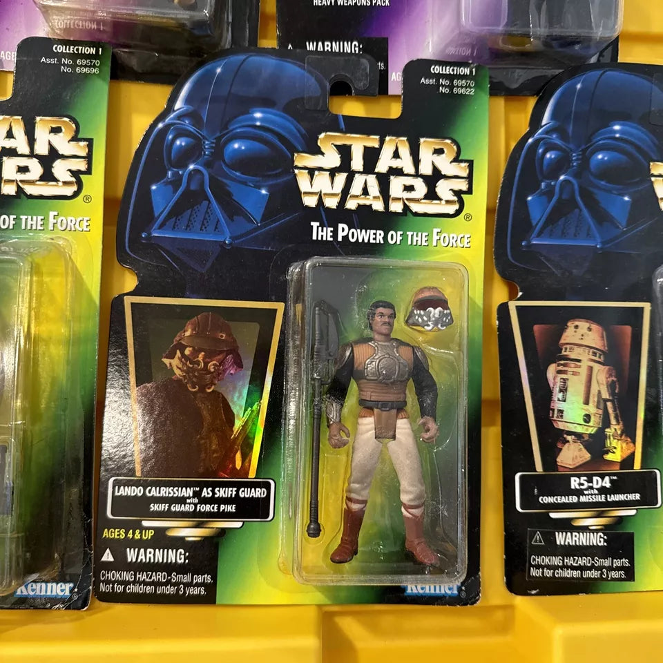 LOT OF 5 Star Wars Power of the Force Leia, R5-D4, Dash, Lando New/Not Mint S4 SHIPS FREE