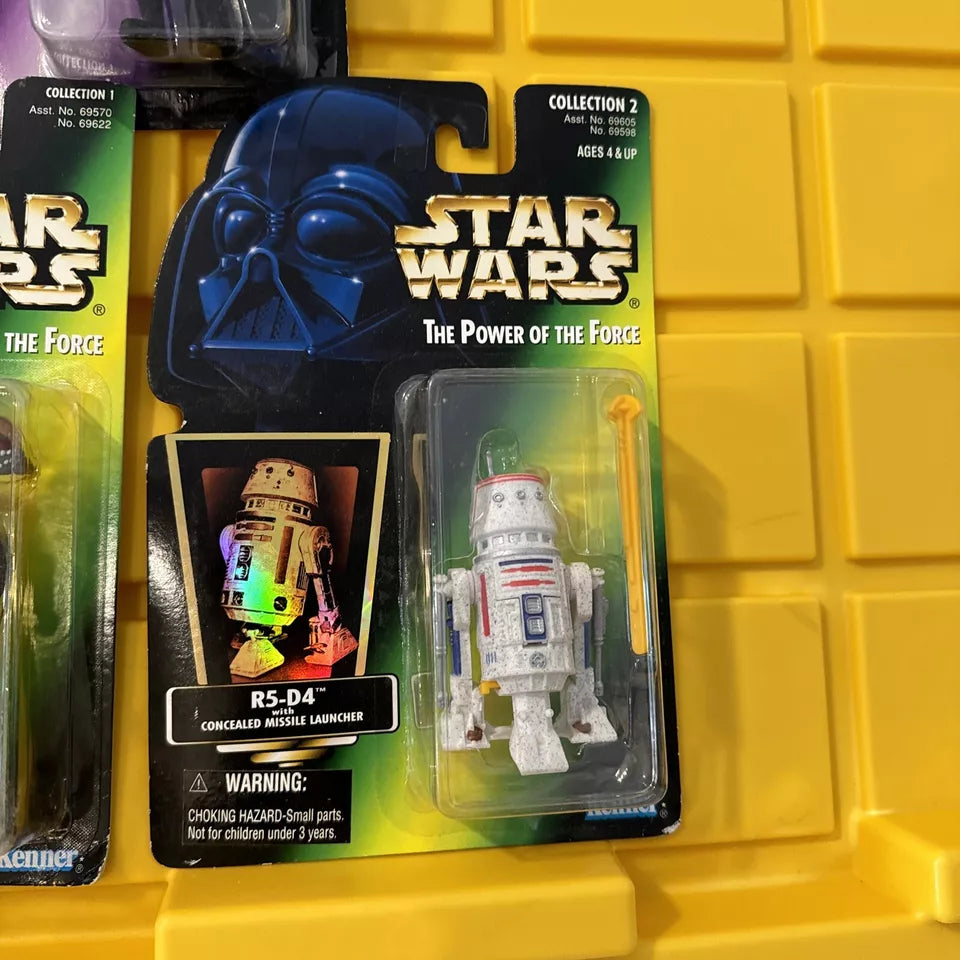 LOT OF 5 Star Wars Power of the Force Leia, R5-D4, Dash, Lando New/Not Mint S4 SHIPS FREE