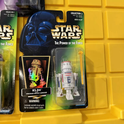 LOT OF 5 Star Wars Power of the Force Leia, R5-D4, Dash, Lando New/Not Mint S4 SHIPS FREE